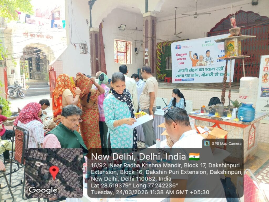 Health Check-up Camp at Dakshinpuri, Delhi