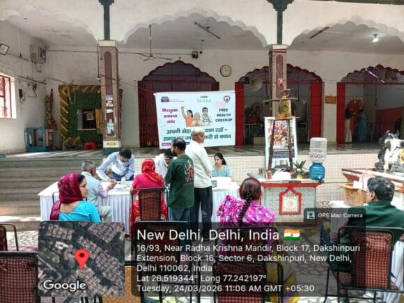 Health Check-up Camp at Dakshinpuri, Delhi